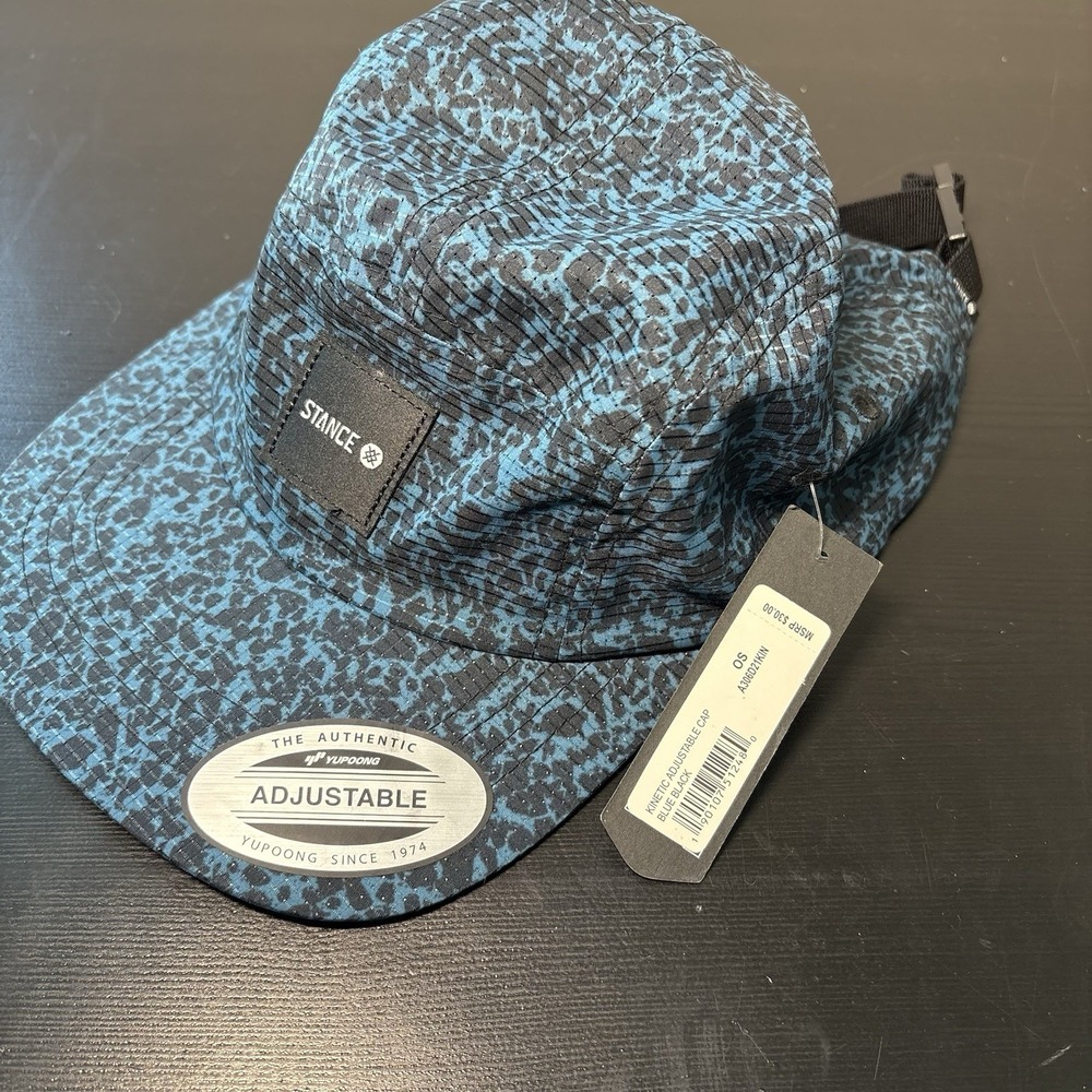 Stance Kinetic 5 Panel Blue Black Splatter Print Hat Cap - Picture 4 of 4